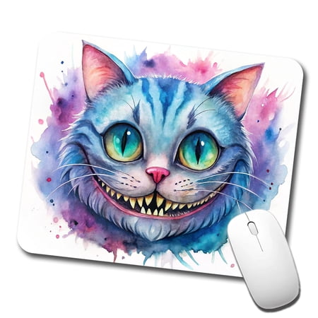 Cheshire Cat Alice in Wonderland Watercolor Mouse Pad Low Profile Gaming Mat