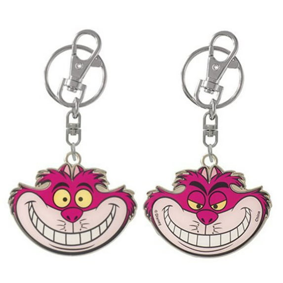 Cheshire Cat Colored Pewter Keychain