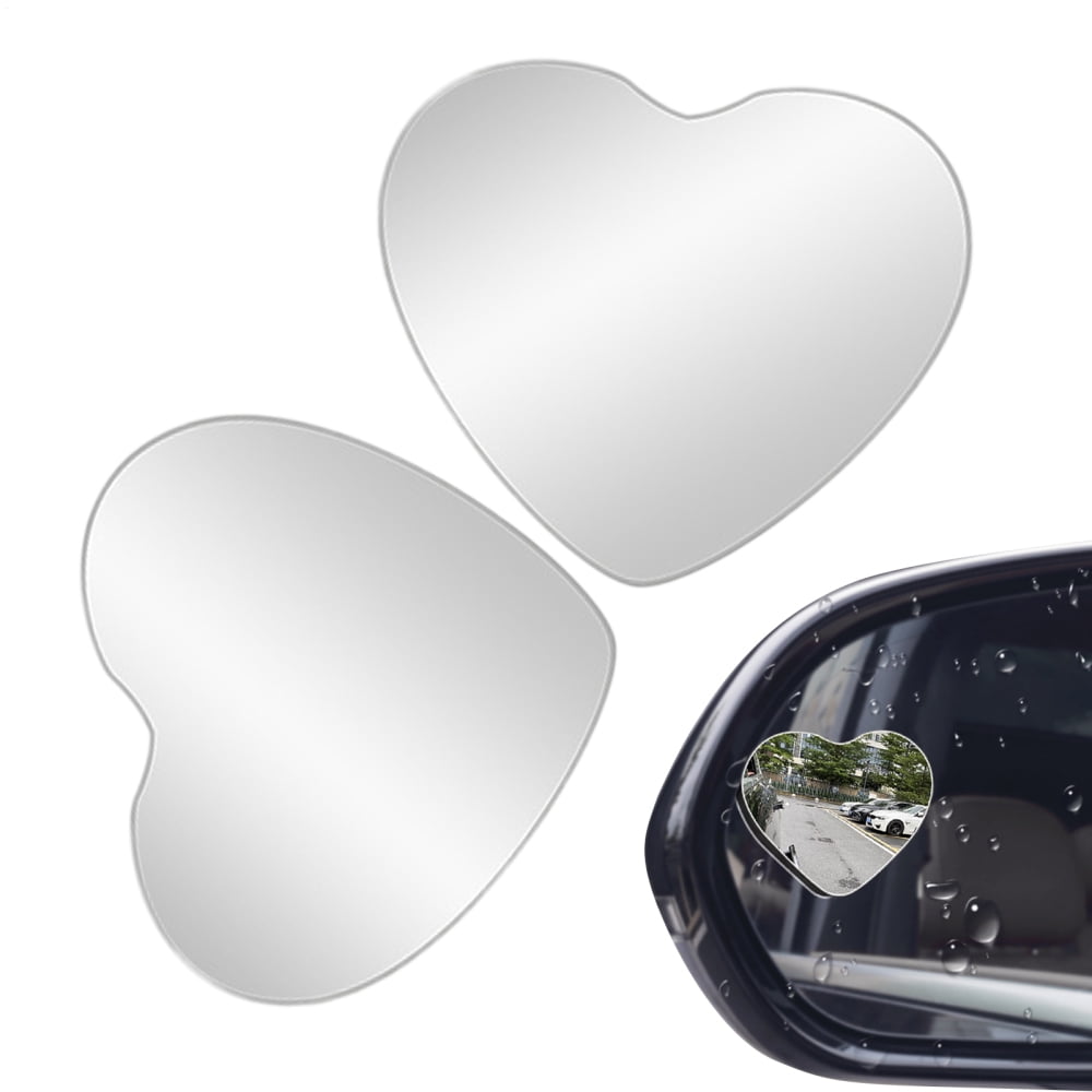 Wbgraceful Heart Shaped Blind Spot Mirrors For Cars - Universal Stick-On Convex Rearview Mirror With Cute Heart Design - Enhanced Safety For Cars
