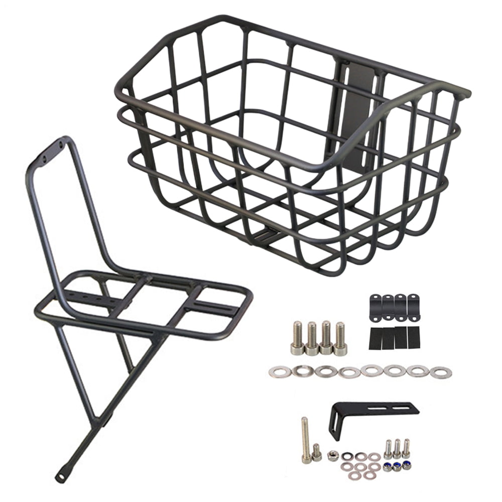 Chesmono Front Bike Wire Basket Bicycles Rack Easy Assembly Cargo ...