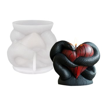 3D Snake Winding Shape Silicone Candle Mold - Halloween Resin Candle Making