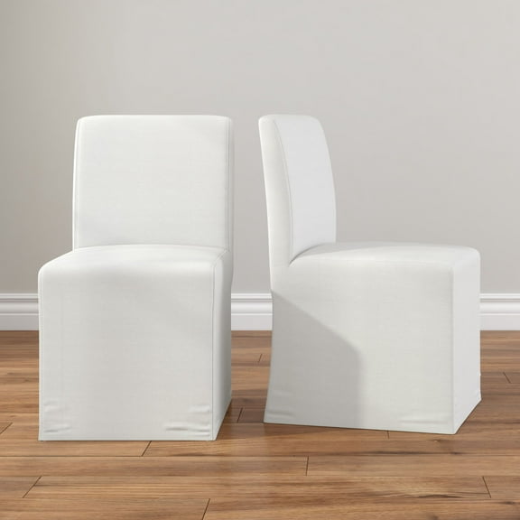 Chesnee Dining Chair with Long Slipcover, Bone MB2405-01 (2 Pack)