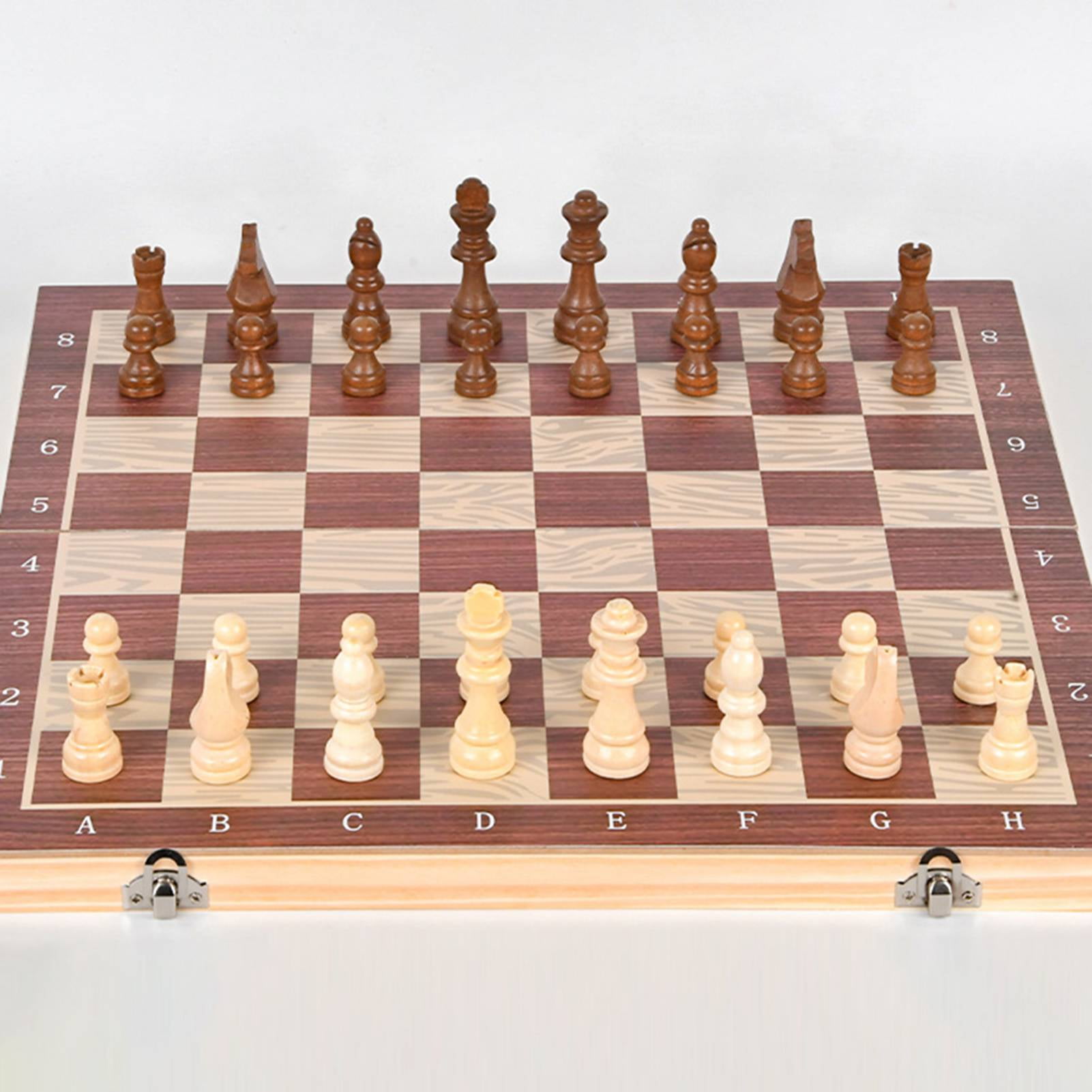 Chess 3 In 1 Wooden Chess Checkers Backgammon Set Portable Wooden Chess ...