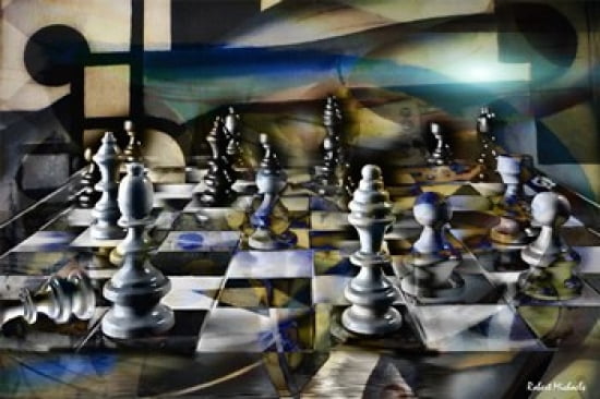 Chess Abstract Canvas Art - Robert Michaels (18 x 12)