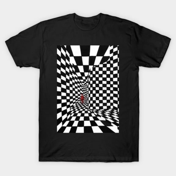 Chess Art 1 Modern Abstract Geometric Strategy Grid Board Game Design Unisex T-Shirt, up to size 3XL.