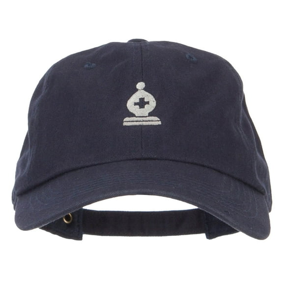 Chess Bishop Embroidered Unstructured Washed Cap - Navy OSFM