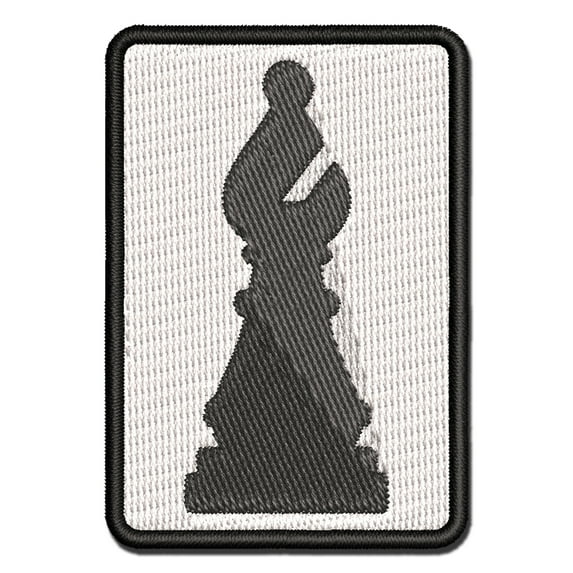 Chess Bishop Piece Applique Multi-Color Embroidered Hook & Loop Patch - 2.5 Inch Small