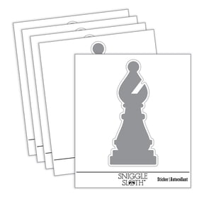 Chess Bishop Piece Car Window Bumper Water Bottle Phone Tablet Laptop Waterproof Vinyl Decal Sticker Set 5-Pack - Gloss Finish - 2.0"