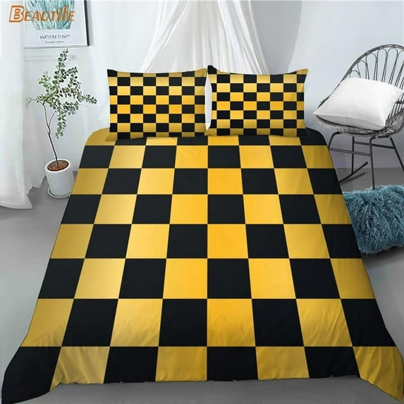Chess Board Duvet Cover Luxury Child Bedding Set Euro King Size Quilt Cover Boys Girl Comforter Cover Home Textile 2/3 Pcs
