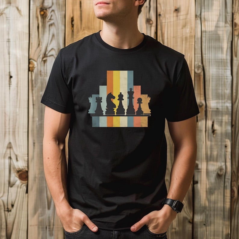 Chess Pattern Shirt Chess Board Games Tee for Men, Chess Pieces & Player Graphic, Gift Idea ...