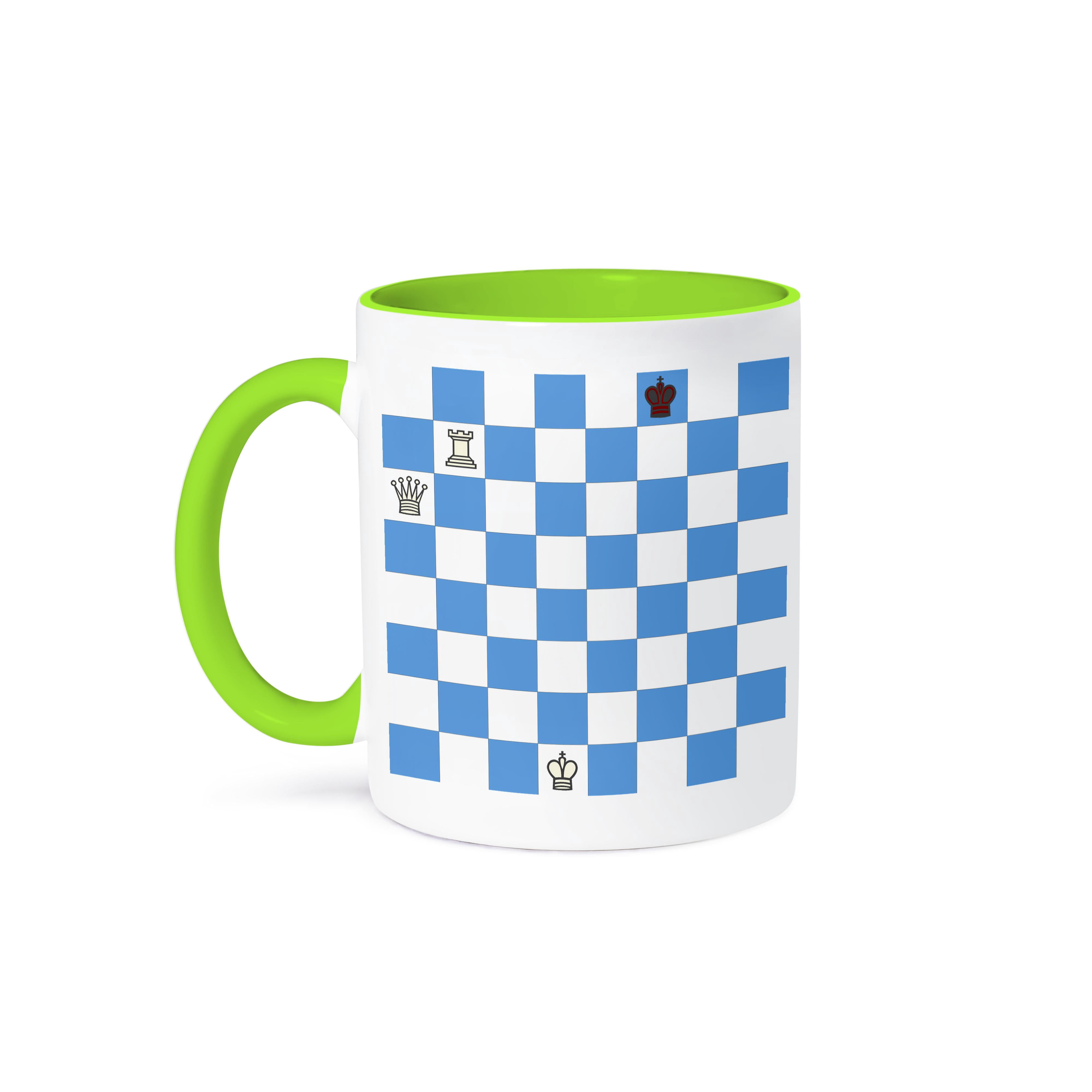 3dRose Chess Concept Mug, 11 Oz - Black Ceramic With White Chessboard Design