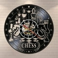 thumbnail image 1 of Chess Board Vinyl Record LP Wall Clock Chess Wall Art Home Decor Chessboard and Pieces Silent Non ticking Wall Watch Chess Gift, 1 of 7