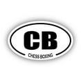 thumbnail image 1 of Chess Boxing CB Oval Bumper Sticker 3M Vinyl Decal 3 in x 5 in, 1 of 3