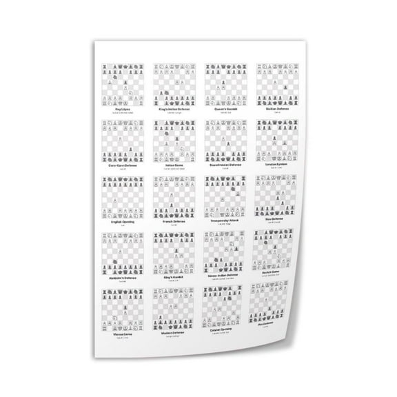 Chess Cheat Sheet Poster for Beginners Chess Piece Rules Poster (4) Canvas Art Wall Printing Office Bedroom Aesthetic Living Room