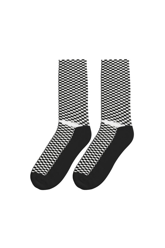Chess Checkerboard Athletic Crew Novelty Socks for Womens Mens