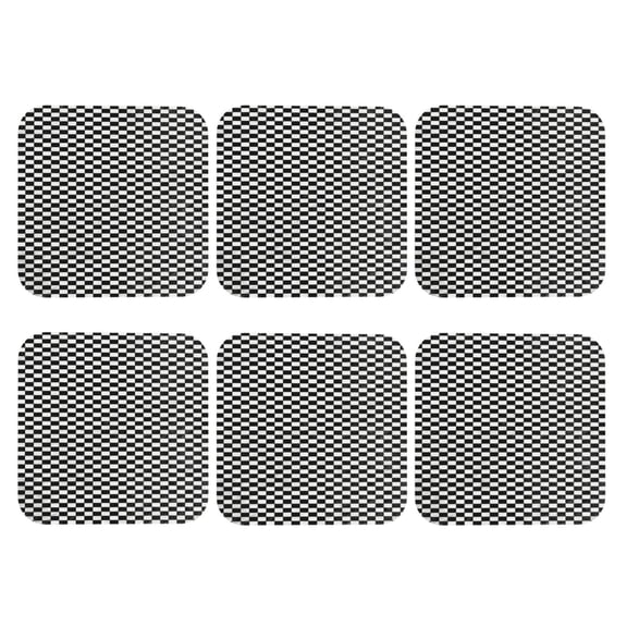 Chess Checkerboard Leather Drinks Coasters Suitable for Various Cups Set of 6 Square