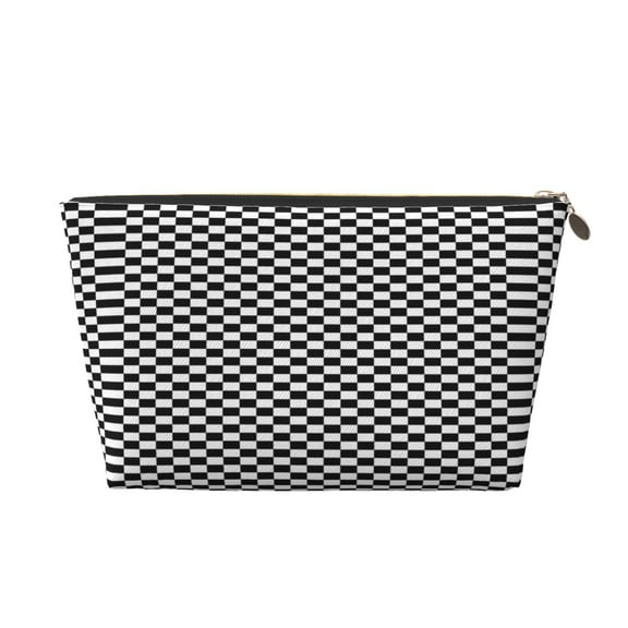 Chess Checkerboard Small Purse Organizer Zipper Cosmetic Handbag Tote Pouch For Women
