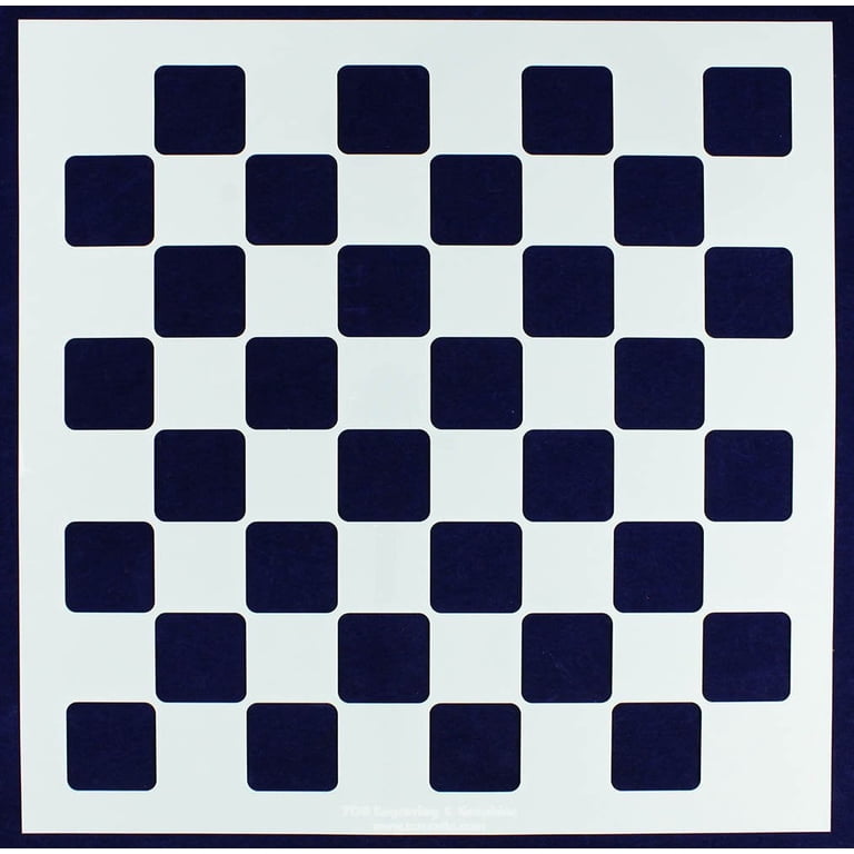 Checkerboard Stencil - 10.8x10.8 Inch Reusable Mylar Sheet For DIY Painting, Game Boards & Crafts
