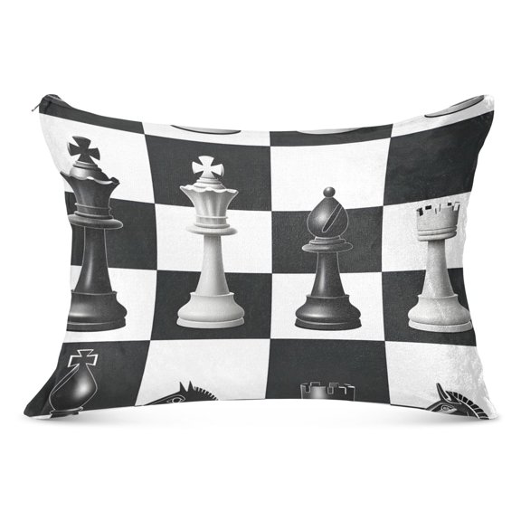 Chess Checkered Pattern Plaid Throw Pillow Case Plush Pillow Covers Luxury Soft Sofa Zipper Pillowcase 20"x 26"