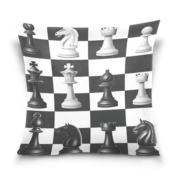 Chess Checkered Pattern Plaid Throw Pillow Covers Couch Pillowcases Decor for Bed Sofa 18" x 18"