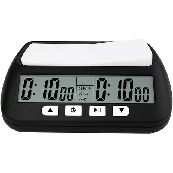 Chess Clock Digital Chess Timer Professional for Board Games with Alarm, 3-in-1 Multifunction Portable Chess Clock(Black)