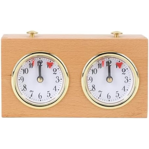 Chess Clock, Retro Wooden Chess Timer Professional, Portable Chess Clock Wooden Analog Game Mechanical Timer Count Up Down for Board Games and Chess$$Home Decor, Kitchen, & Other