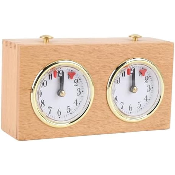 Chess Clock Timer, Retro Wooden Analog Chess Clock with Clockwork Drive Design, High Accuracy, Stable Structure, Competition Timing Tools, No Battery Needed$$Home Decor, Kitchen, & Other