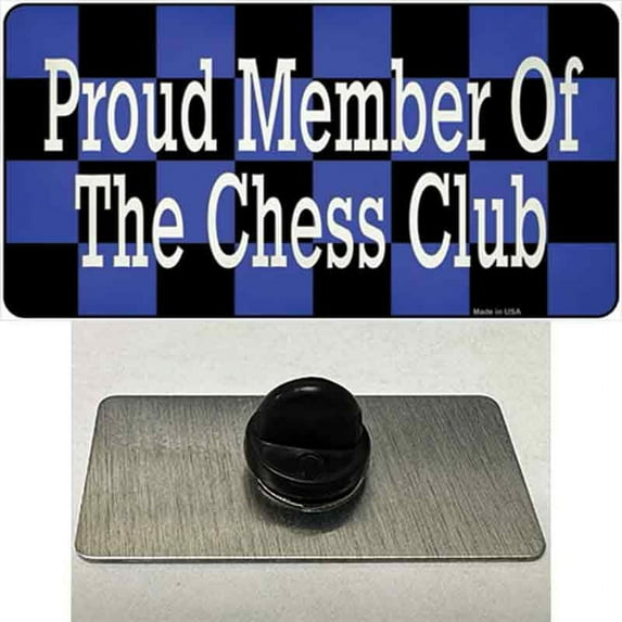 Chess Club Member Novelty Metal Hat Pin Tag 1.5" x 0.75" Hat Pin (PIN)