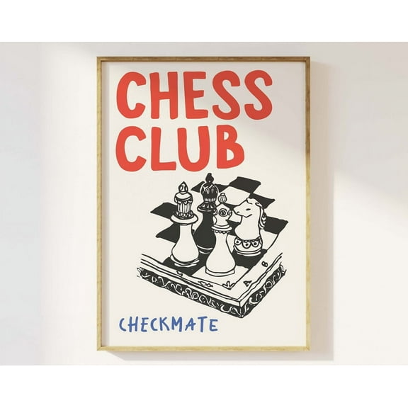 Chess Club Print, Art, Chess Wall Art, Checkmate Poster, Trendy Wall Art Wall Art, Modern Wall Decor, 8x12 UNFRAMED