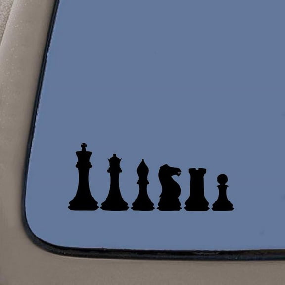 Chess Decals | 5.5-Inches Wide | Black Vinyl Decal | Car Truck Van SUV Laptop Macbook Wall Decals