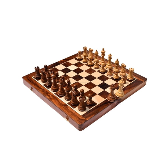 The Chess Empire- Classic Series Complete Chess Set Boxwood & Sheesham 3" Heavily Weighted Chess Pieces with 14" Folding Chess Board Luxury Chess Set.