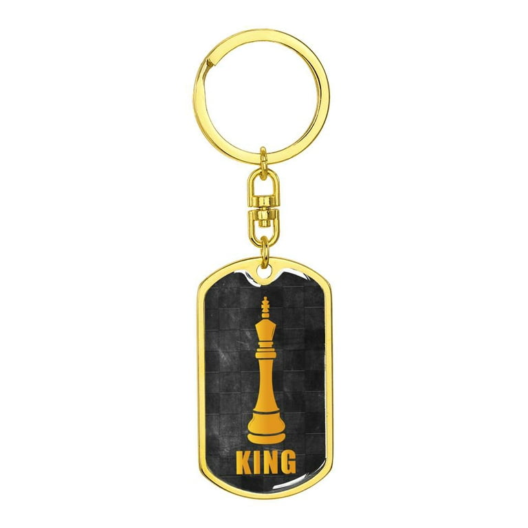 Chess King Keychain Metal - Choice of Color