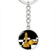 thumbnail image 1 of Chess Fan Queen's Gambit Keychain Stainless Steel or 18k Gold Circle Pendant, 1 of 16