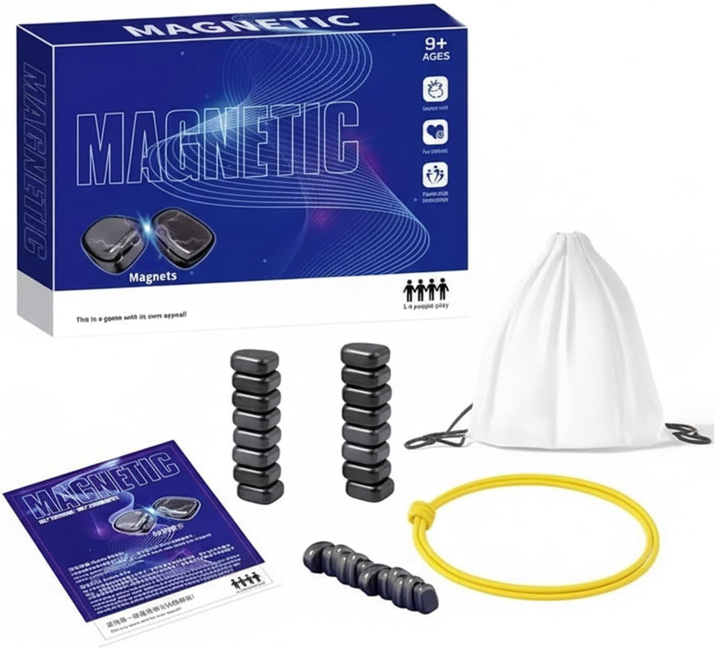 Chess Game with String, 20 Stones, Portable Multiplayer Battle Board ...