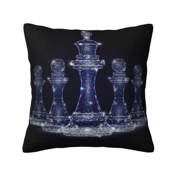 Chess Geometric Polygonal Decorative Throw Pillow Case Square Pillowcase Cushion Covers Sofa Couch Car Bedroom 18x18 Inch