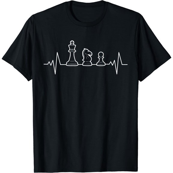 Chess Heartbeat | Gift Chess Master | Chess Club T-Shirt Black Small