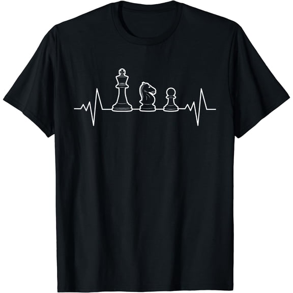 Chess Heartbeat | Gift Chess Master | Chess Club T-Shirt Black X-Large