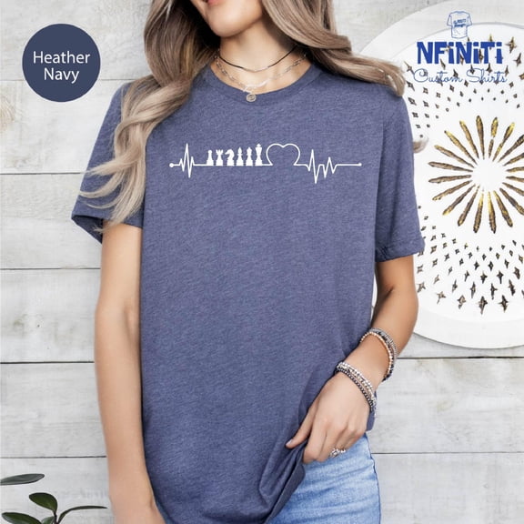 Chess Heartbeat T-Shirt, Chess Lover Gift All Size S-5Xl