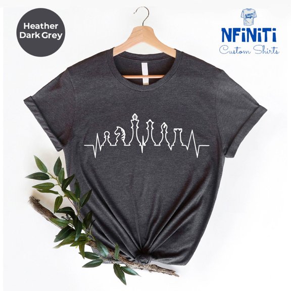 Chess Heartbeat T-Shirt: Chess Player Gift All Size S-5Xl