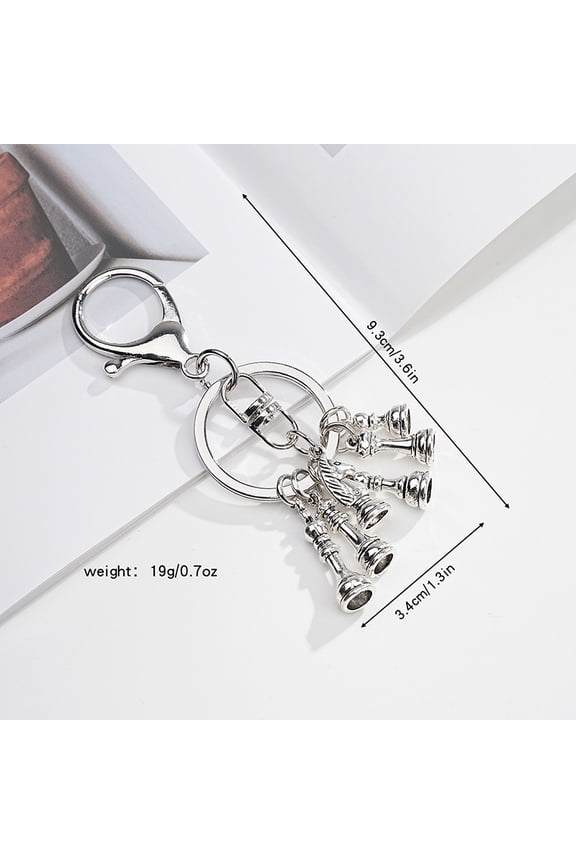 Chess Keychain European Retro Pendant Creative Car Bag Key Ring Metal Plating Decoration