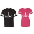 thumbnail image 1 of Chess King Queen Matching Couple Cotton Jerseys (Men Black / Women Pink) (Men L / Women S), 1 of 3