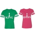 thumbnail image 1 of Chess King Queen Matching Couple Cotton Jerseys (Men Green / Women Pink) (Men S / Women L), 1 of 3