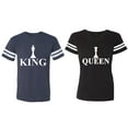 thumbnail image 1 of Chess King Queen Matching Couple Cotton Jerseys (Men Navy / Women Black) (Men S / Women S), 1 of 3