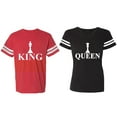 thumbnail image 1 of Chess King Queen Matching Couple Cotton Jerseys (Men Red / Women Black) (Men S / Women S), 1 of 3