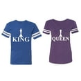 thumbnail image 1 of Chess King Queen Matching Couple Cotton Jerseys (Men Royal / Women Purple) (Men S / Women M), 1 of 3