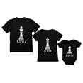 thumbnail image 1 of Chess King Queen Pawn Family Matching Shirts Dad Mom Baby Matching Outfits Set Baby Black 6M (3-6M) / QUEEN Black X-Large / King Black Small, 1 of 5