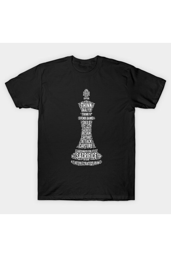 Chess King Vintage Strategy Board Game Checkmate Grandmaster Slogan Unisex T-Shirt, up to size 3XL.