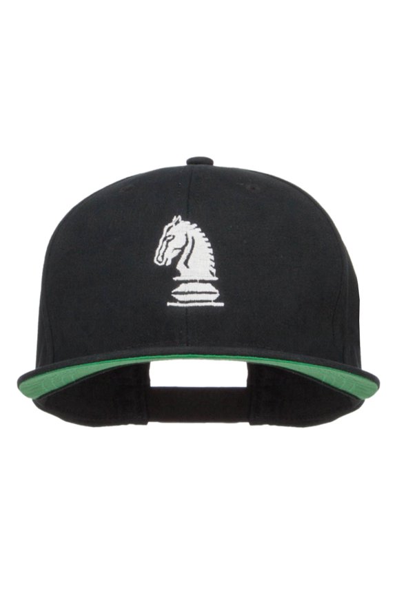 Chess Knight Embroidered Extra Size High Cap - Black XL-3XL
