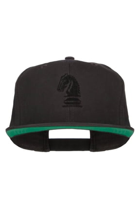 Chess Knight Embroidered Extra Size High Cap - Charcoal XL-3XL