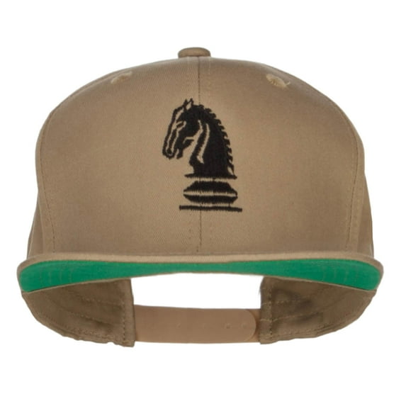 Chess Knight Embroidered Extra Size High Cap - Khaki XL-3XL